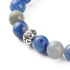 Natural Mixed Stone Round Beads Stretch Bracelet for Girl Women BJEW-JB06930-8