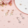 4 Pairs 4 Style Flower Brass Cubic Zirconia Stud Earring Findings KK-CN0003-18-4