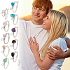 10Pcs Natural & Synthetic Gemstone Finger Rings RJEW-HY00005-5