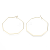Brass Hexagon Hoop Earring Findings X-KK-N232-42-NF-2
