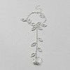 Brass Rhinestone Link Chain Finger Ring Bracelets for Women AJEW-WH20121-31-1