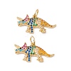 Rack Plating Brass Micro Pave Colorful Cubic Zirconia Pendants ZIRC-C040-48C-G-2