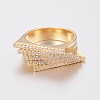 Brass Micro Pave Cubic Zirconia Finger Rings RJEW-H122-13G-1