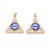 Brass Micro Pave Clear Cubic Zirconia Pendants for Women KK-T070-90A-01-1