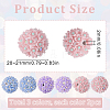 6Pcs 3 Colors Handmade Polymer Clay Rhinestone Floral Ball Beads CLAY-SC0002-14-2