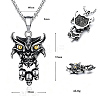 Halloween 304 Stainless Steel Devil Skull Pendant Necklaces for Men WG53C55-01-3