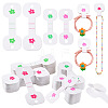 200Pcs 4 Styles Flower Printed Folding Paper Jewelry Display Cards for Bracelets CDIS-GA0001-05-1
