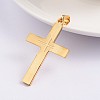 Ion Plating(IP) Cross 304 Stainless Steel Pendants STAS-F143-02G-1