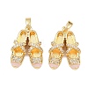 Brass Micro Pave Cubic Zirconia Pendants KK-C248-07G-02-1