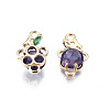 Brass Cubic Zirconia Charms KK-S348-324-3