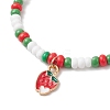 9Pcs Fruit Theme Alloy Enamel Charm Bracelets BJEW-MZ00206-08-3