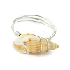 Natural Spiral Shell Finger Rings RJEW-TA00172-02-4