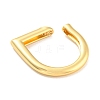 Rack Plating Brass with Clear Cubic Zirconia Half Round Open Cuff Rings RJEW-Q784-22G-3