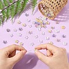50Pcs Transparent Electroplate Glass Bead Caps EGLA-YW0007-17A-5