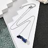 Natural Lapis Lazuli Chip Pendant Necklaces NJEW-JN05097-02-2