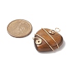 Natural Tiger Eye Copper Wire Wrapped Pendants PALLOY-JF02042-04-2