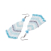Glass Seed Beaded Tassel Dangle Earrings for Women EJEW-MZ00202-4