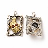 Rack Plating Brass Micro Pave Cubic Zirconia Pendants KK-K165-28-2