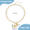 Brass Micro Pave Clear Cubic Zirconia Sun Heart Pendant Link Chain Necklaces NJEW-HS00021-2