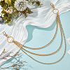1Pc Alloy Twisted Chain 3 Layered Chain Belts for Women Men AJEW-CY0002-25G-4