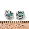 Rotatable Brass Micro Pave Cubic Zirconia and Resin Charms KK-B129-21P-3