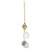 Wire Wrapped Nuggets Natural Quartz Crystal Pendant Decorations LS-HJEW-C008-01A-G-1