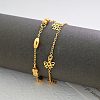Vintage Beach Brass Bowknot Tassel Double Layer Chain Anklets for Women UO2435-2