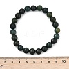 Natural Moss Agate Beaded Stretch Bracelets X-B072-5-5