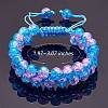 Sparkling Round Glass Braided Bead Bracelet BJEW-SW00082-14-9