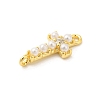 Rack Plating Brass Clear Cubic Zirconia Connector Charms KK-S396-06C-2