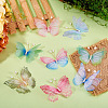 32Pcs 8 Styles Cloth Butterfly with Imitation Pearl Ornament Accessories DIY-TA0014-29-5