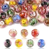 32Pcs 7 Colors Handmade Gold Sand Lampwork Beads LAMP-FS0001-30-1