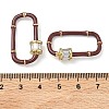 Oval Brass Micro Pave Clear Cubic Zirconia Locking Carabiner KK-H256-01G-02-3