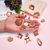 Fashewelry 30Pcs 15 Style Transparent Resin & Walnut Wood Pendants RESI-FW0001-04-5