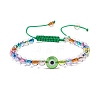 Acrylic Evil Eye & Round Lampwork Braided Bead Bracelet for Women BJEW-JB08379-02-1