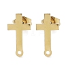 Cross Ion Plating(IP) 304 Stainless Steel Stud Earring Findings STAS-I206-128G-1