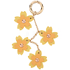 1Pc PU Leather Flower Pendant Decorations HJEW-CL0001-25-1