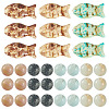 50Pcs Round Natural Flower Amazonite and 15Pcs 3 Colors Fish Dyed Synthetic Turquoise Beads Sets G-TA0003-04-2
