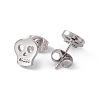 Non-Tarnish 304 Stainless Steel Tiny Hollow Out Skull Stud Earrings for Women STAS-A065-05P-2