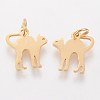 201 Stainless Steel Kitten Pendants STAS-S105-T465G-2