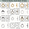 120Pcs 12 Styles Tibetan Style Toggle Clasps FIND-SP0001-25-2
