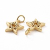 Brass Micro Pave Cubic Zirconia Star Charms KK-E068-VF043-3