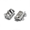 Rhodium Plated 925 Sterling Silver Box Clasps STER-L057-016P-3