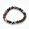 Natural Striped Agate/Banded Agate Beaded Stretch Bracelets X-BJEW-Q692-03I-6