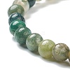 Natural Indian Agate Beaded Stretch Bracelets BJEW-D446-B-46-3