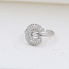 Brass Micro Pave Clear Cubic Zirconia Cuff Rings FS-WG17FF6-03-1