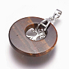Natural Tiger Eye Pendants G-F573-C15-3