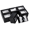 Paper Jewelry Watch Packing Boxes with PVC Window Lid and Pillow Inside CON-WH0089-259C-1
