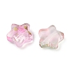 Transparent Spray Painted Frosted Glass Beads X2-GLAA-NH0003-01-3