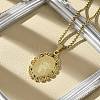 304 Stainless Steel Oval with Virgin Pendant Box Chain Necklaces NJEW-H055-08G-2